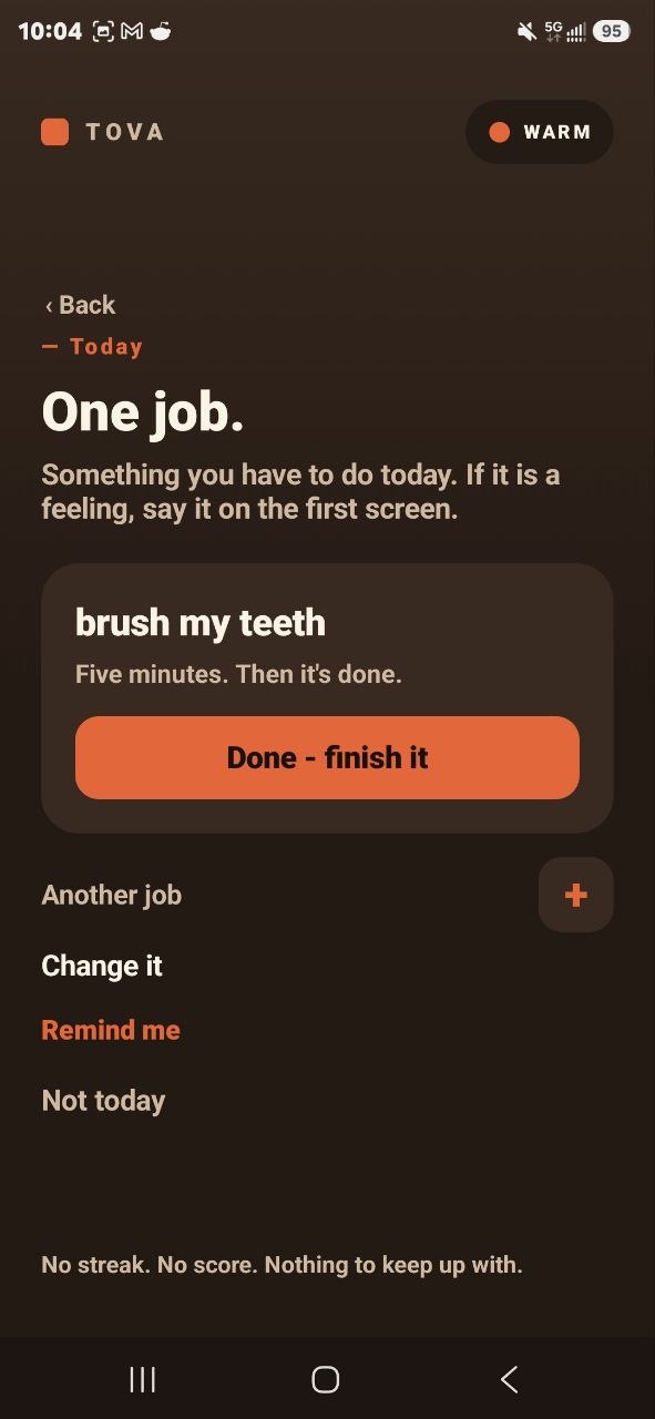 One job today